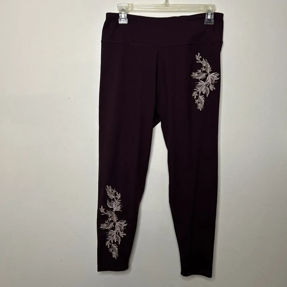 Betsy Johnson Performance Leggings capri purple embellished pull on size XL - Picture 12 of 12